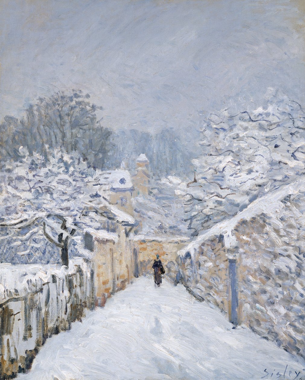 在Louveciennes下雪，1878年 作者 阿尔弗雷德·西斯利