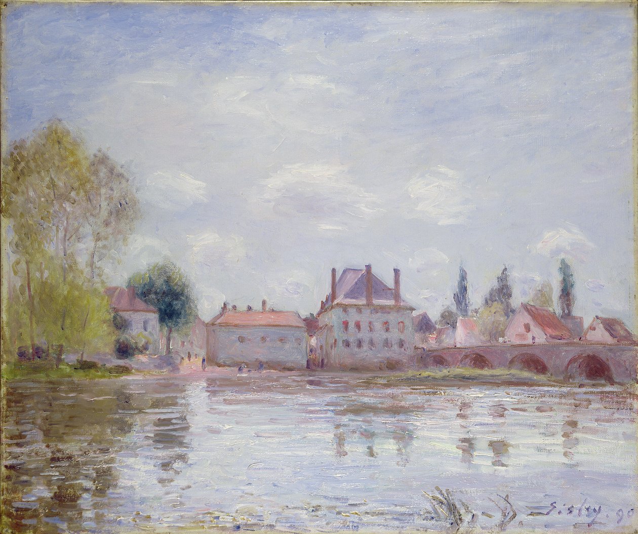The Road at Moret-sur-Loing，1890 作者 阿尔弗雷德·西斯利