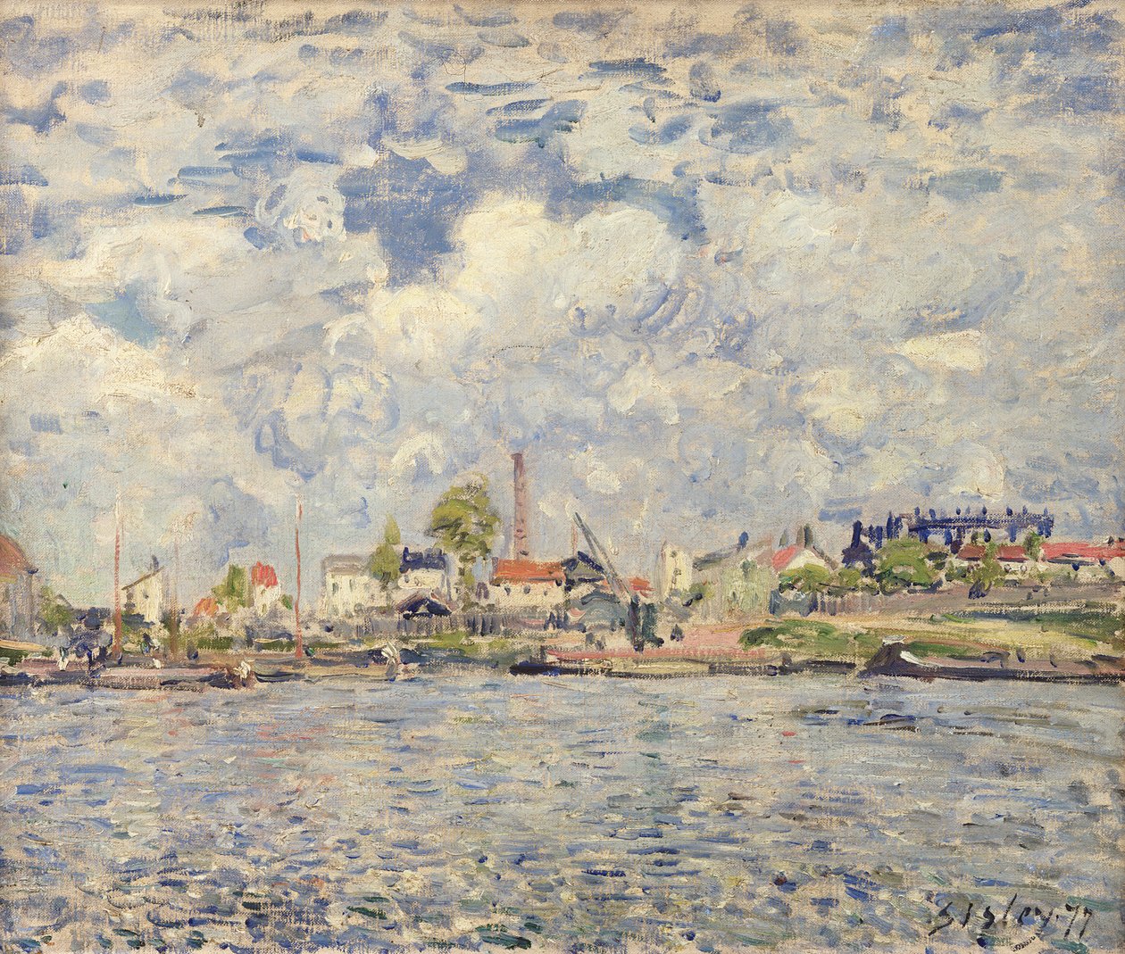 The Point du Jour的塞纳河，1877年 作者 阿尔弗雷德·西斯利