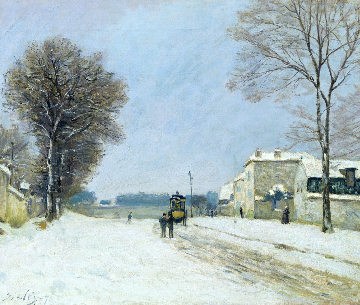 冬天，雪效应，1876年 作者 阿尔弗雷德·西斯利