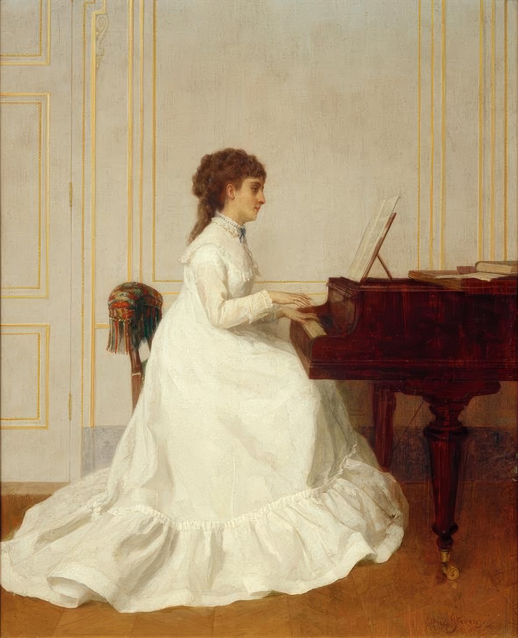 机翼上的E.冈萨雷斯-阿尔弗雷德·史蒂文斯（Alfred Stevens）的绘画 作者 阿尔弗雷德·埃米尔·史蒂文斯（Alfred Emile Stevens）