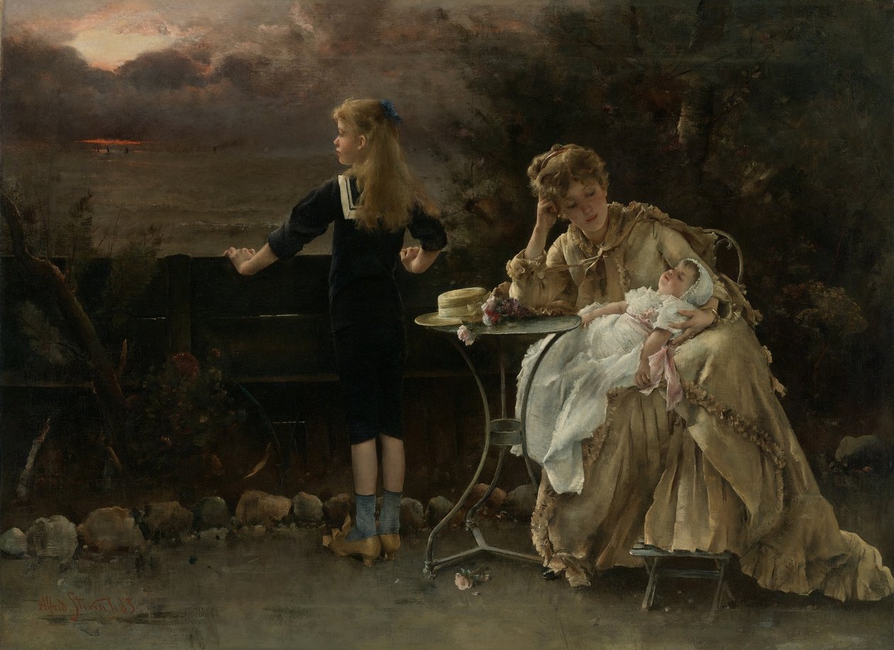 母亲和她的孩子们 作者 阿尔弗雷德·埃米尔·史蒂文斯（Alfred Emile Stevens）