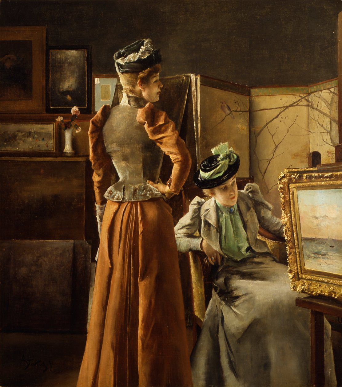 参观工作室 作者 阿尔弗雷德·埃米尔·史蒂文斯（Alfred Emile Stevens）