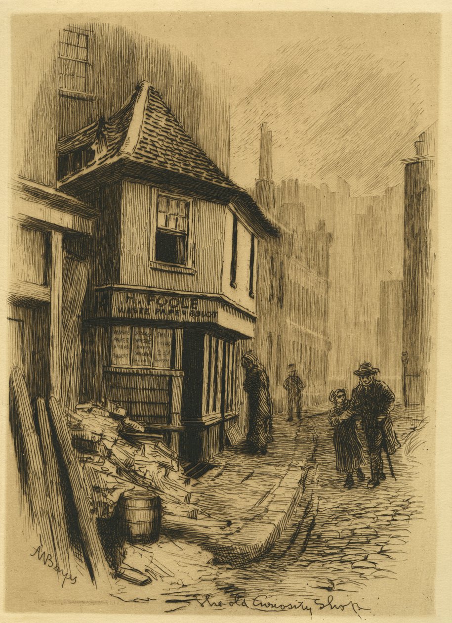The Old Curiosity Shop，来自English Etchings，vol。 V，pl。 1885年5月5日 作者 阿尔弗雷德·沃尔特·贝叶斯