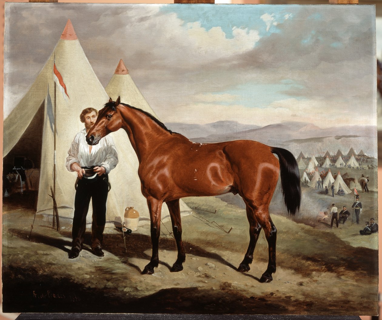 布里格斯爵士，1854年克里米亚1833年，第17枪凶手特雷德加勋爵（1831-1913）的马 作者 阿尔弗雷德·德普拉德