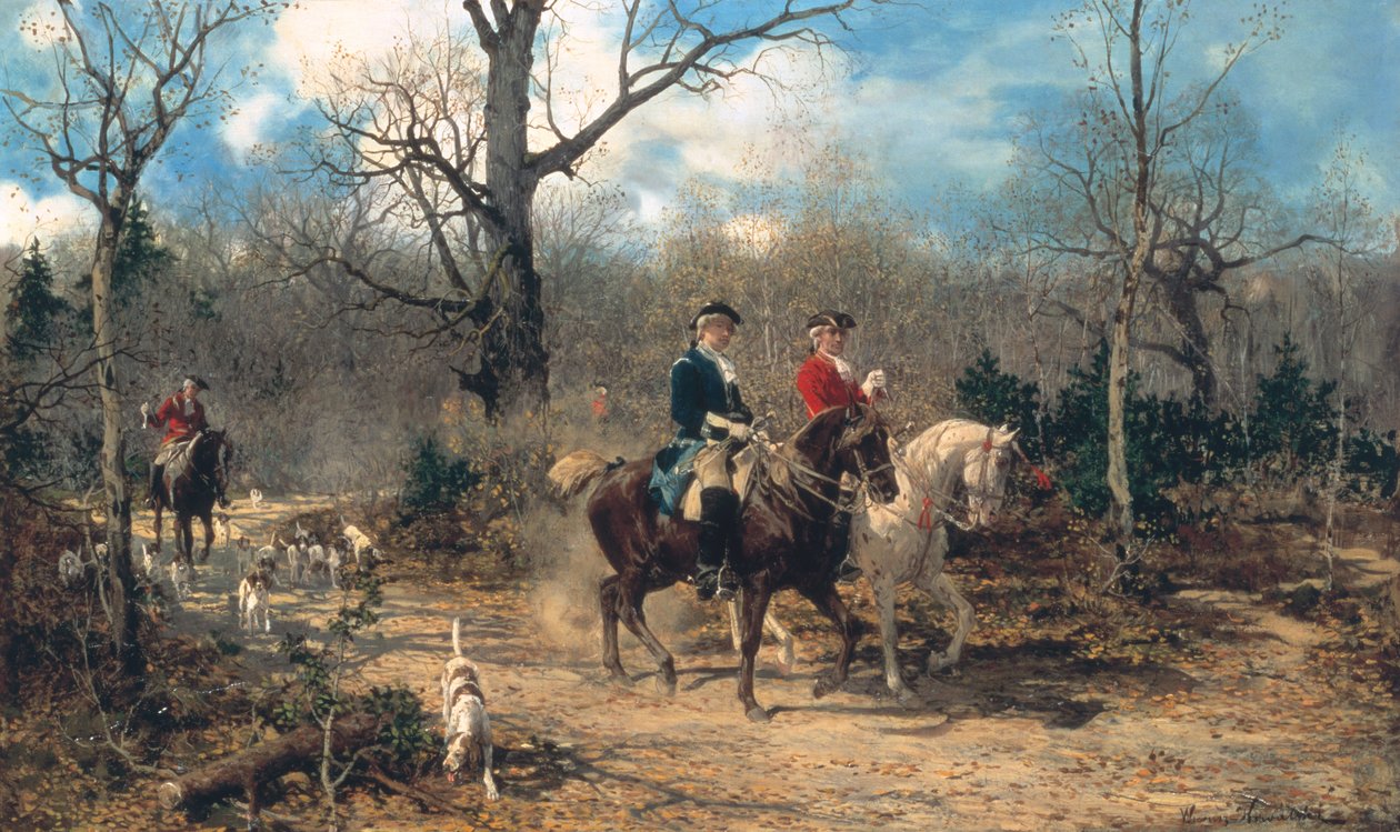 秋季骑行，1875-80 作者 Wierusz Kowalski 的阿尔弗雷德