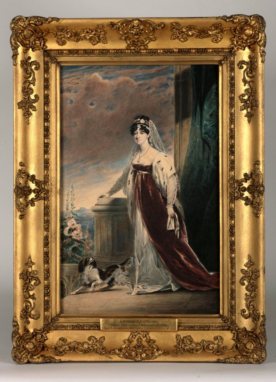 Eleanor Egerton女士的肖像，1820年（纸上的身体颜色）（参见328879） 作者 阿尔弗雷德·爱德华·沙隆