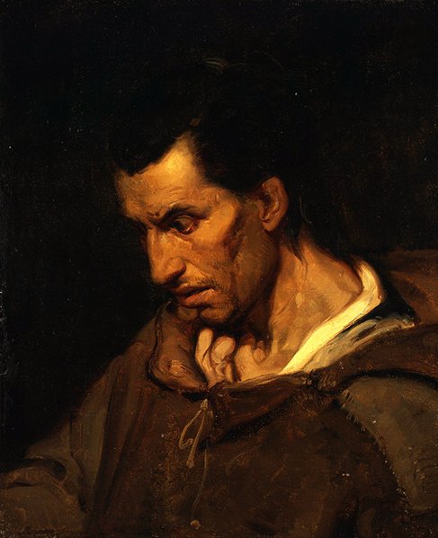 装扮成修士的有妄想症的疯子（布面油画） 作者 Alfred (attr. To) Dehodencq