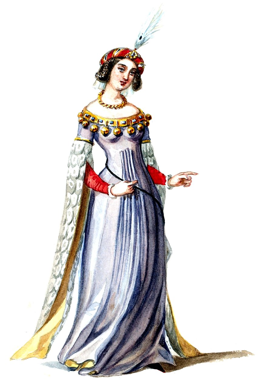 Halévy - La magicienne - Alfred Albert 设计的服装模特 - 07.Dame de cour（修饰） 作者 阿尔弗雷德·阿尔伯特