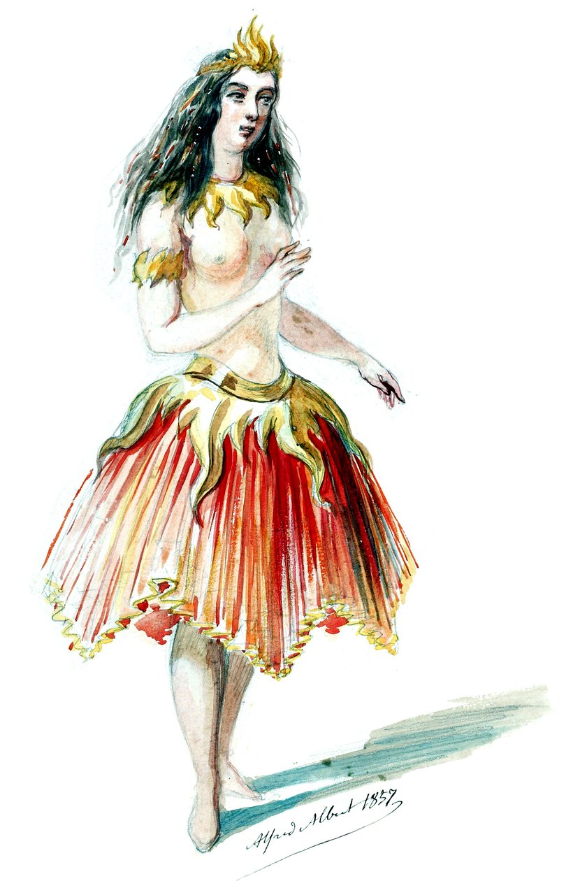 Halévy - La magicienne - Alfred Albert 设计的服装模特 - 12.萨拉曼德（修饰） 作者 阿尔弗雷德·阿尔伯特