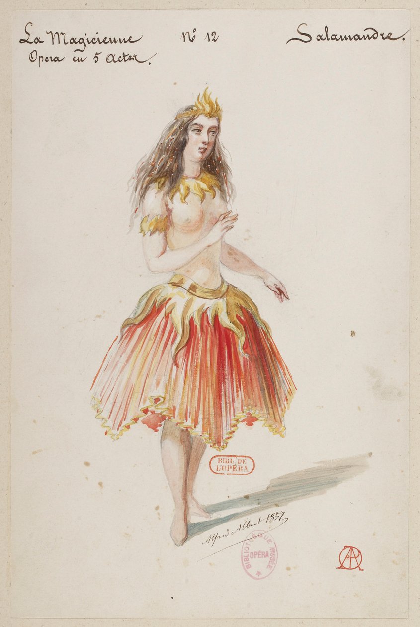 Halévy - La magicienne - Alfred Albert 设计的服装模特 - 12.萨拉曼德 作者 阿尔弗雷德·阿尔伯特
