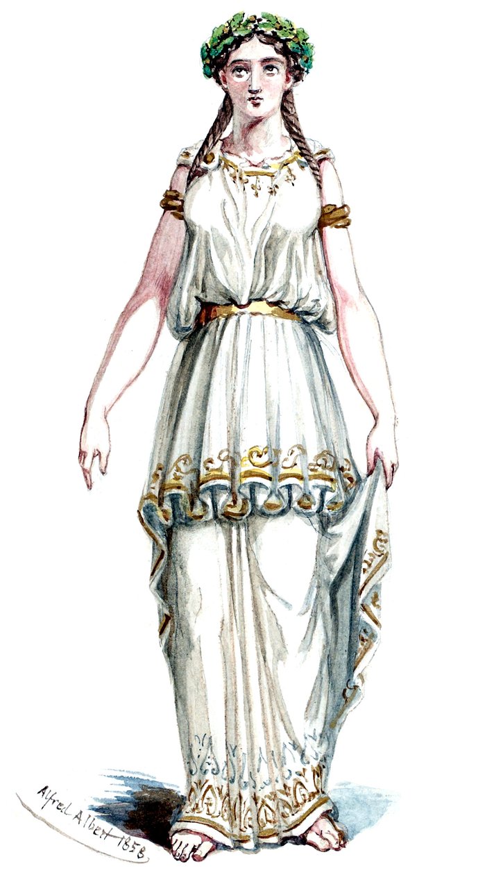 Halévy - La magicienne - Alfred Albert 设计的服装模特 - 21.Mélusine, 第 3 套服装（已修饰） 作者 阿尔弗雷德·阿尔伯特