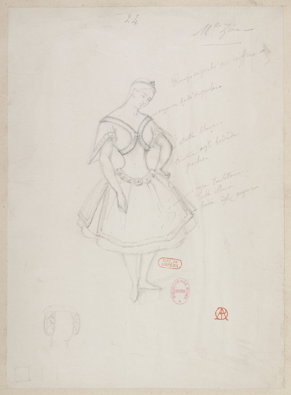 Halévy - La magicienne - Alfred Albert 设计的服装模特 - 24.齐娜女士（双人舞） 作者 阿尔弗雷德·阿尔伯特