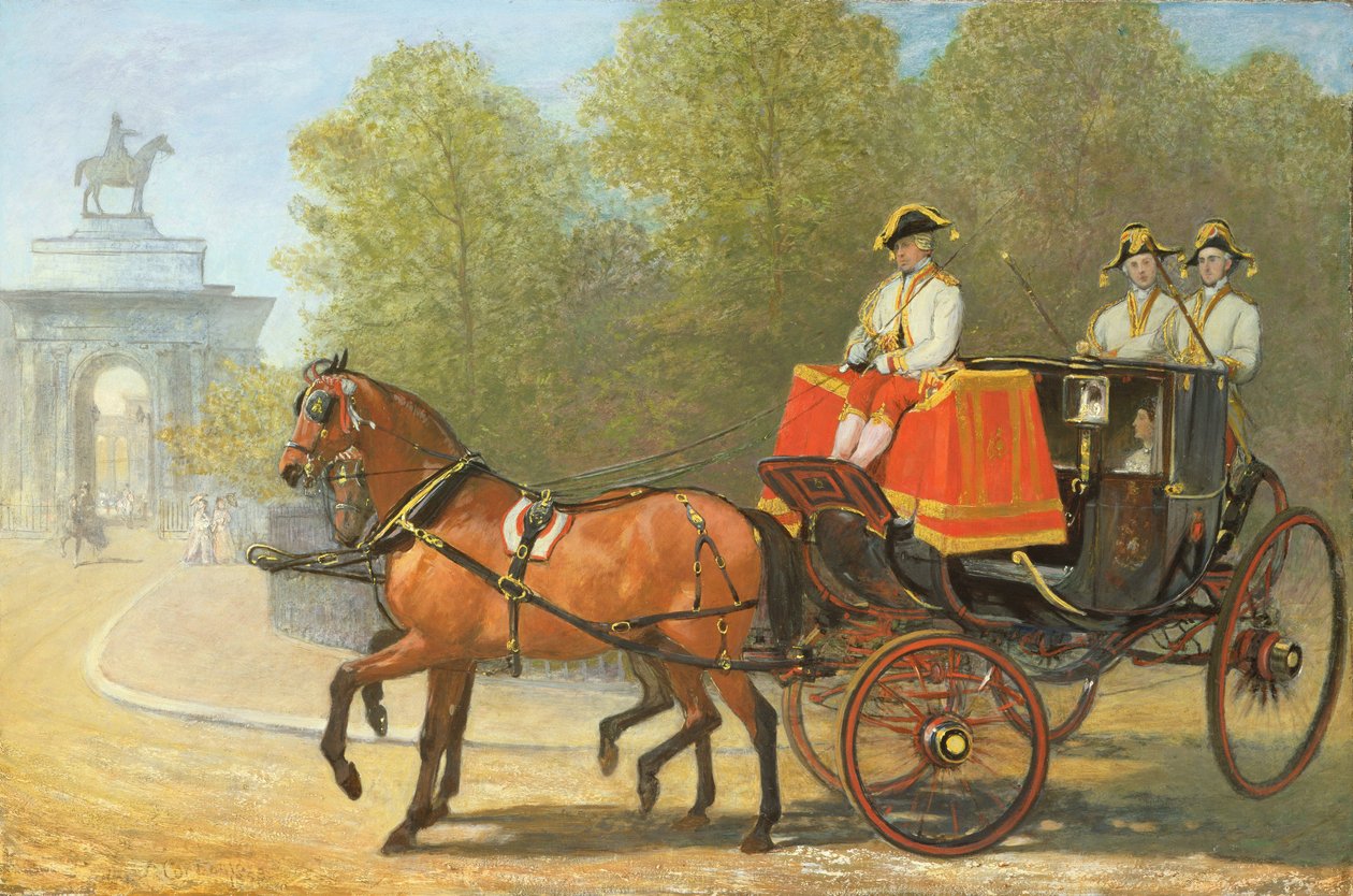 从女王陛下的绘画室返回，海德公园角，1853年 作者 阿尔弗雷德·尚特雷·科博尔德