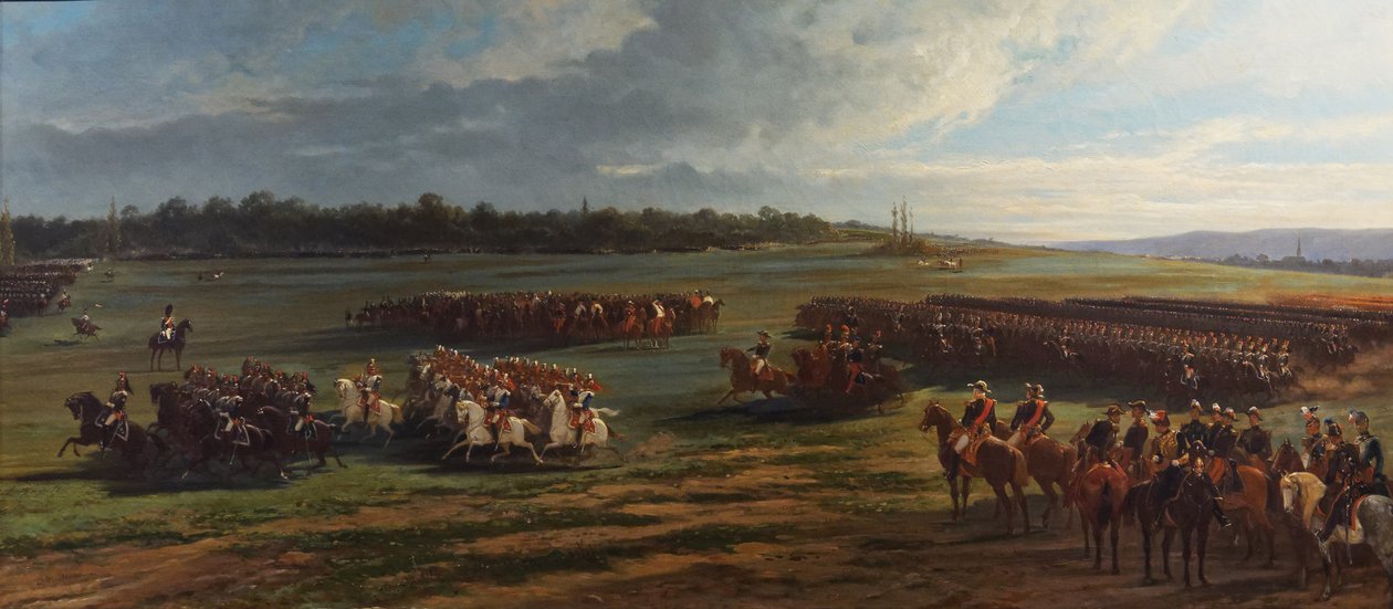 Review of the cavalry division of the Longchamp Guard by Napoleon III and Francois Joseph I of Austria, 25 October 1867 作者 阿尔弗雷德·查尔斯·费迪南德·迪卡恩