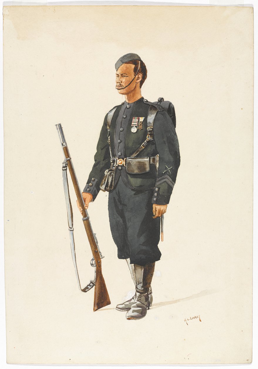 4th Gurkha Regiment 步兵团的步兵 作者 阿尔弗雷德·克劳迪·洛维特（Alfred Crowdy Lovett）