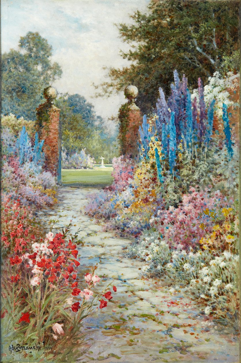 草本边界（布面油画） 作者 Alfred De Junior Breanski