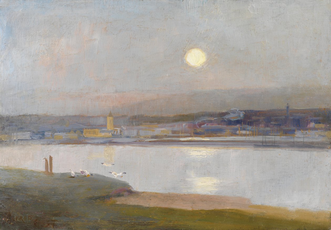 海伦的月出，来自Lelant，c.1892 作者 东阿尔弗雷德