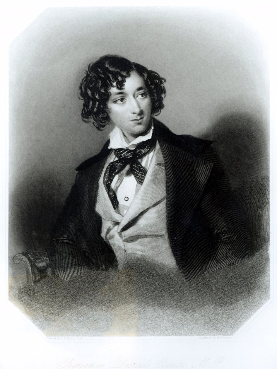 Benjamin Disraeli Esquire（1804-81）MP的肖像，由H. Robinson雕刻，1840年 作者 阿尔弗雷德·爱德华·沙隆