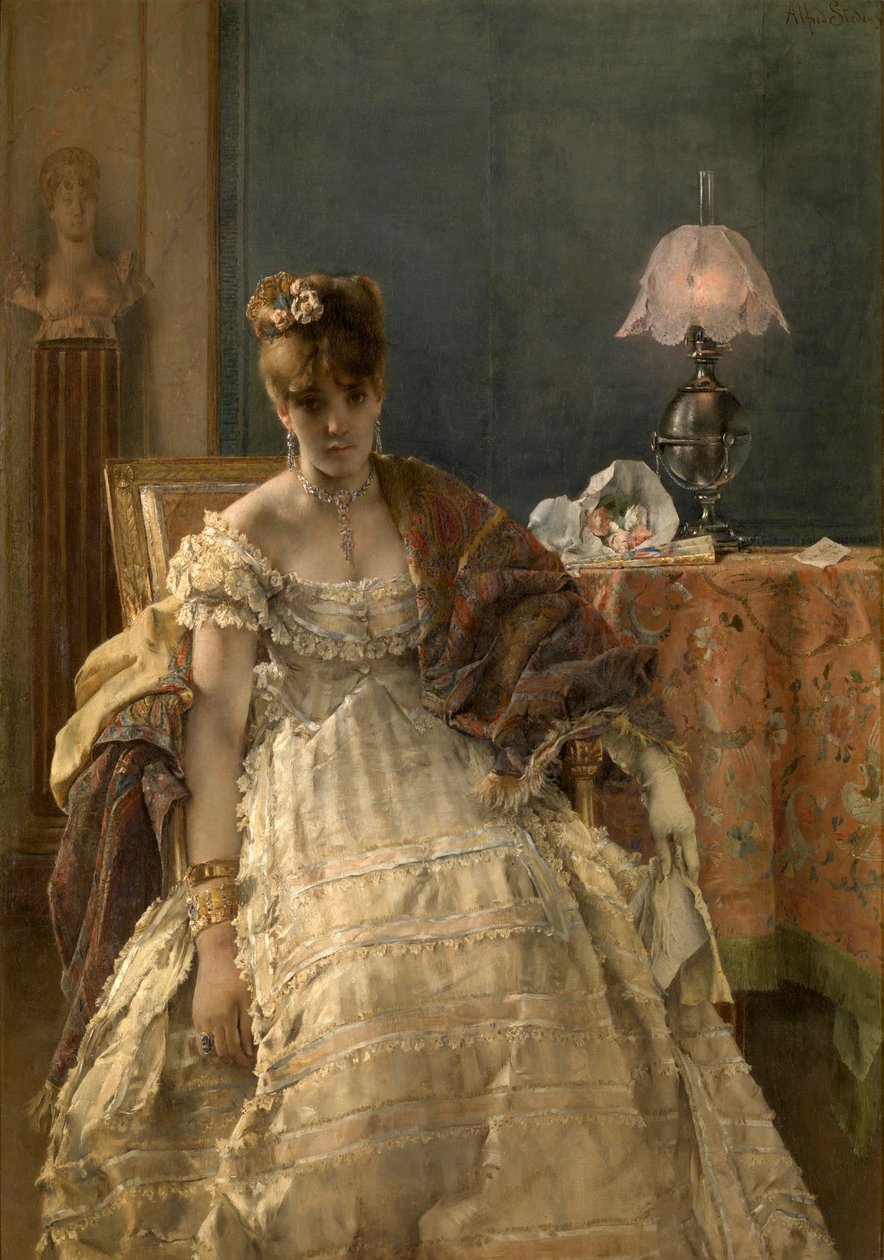 绝望（面板油画） 作者 阿尔弗雷德·埃米尔·史蒂文斯（Alfred Emile Stevens）