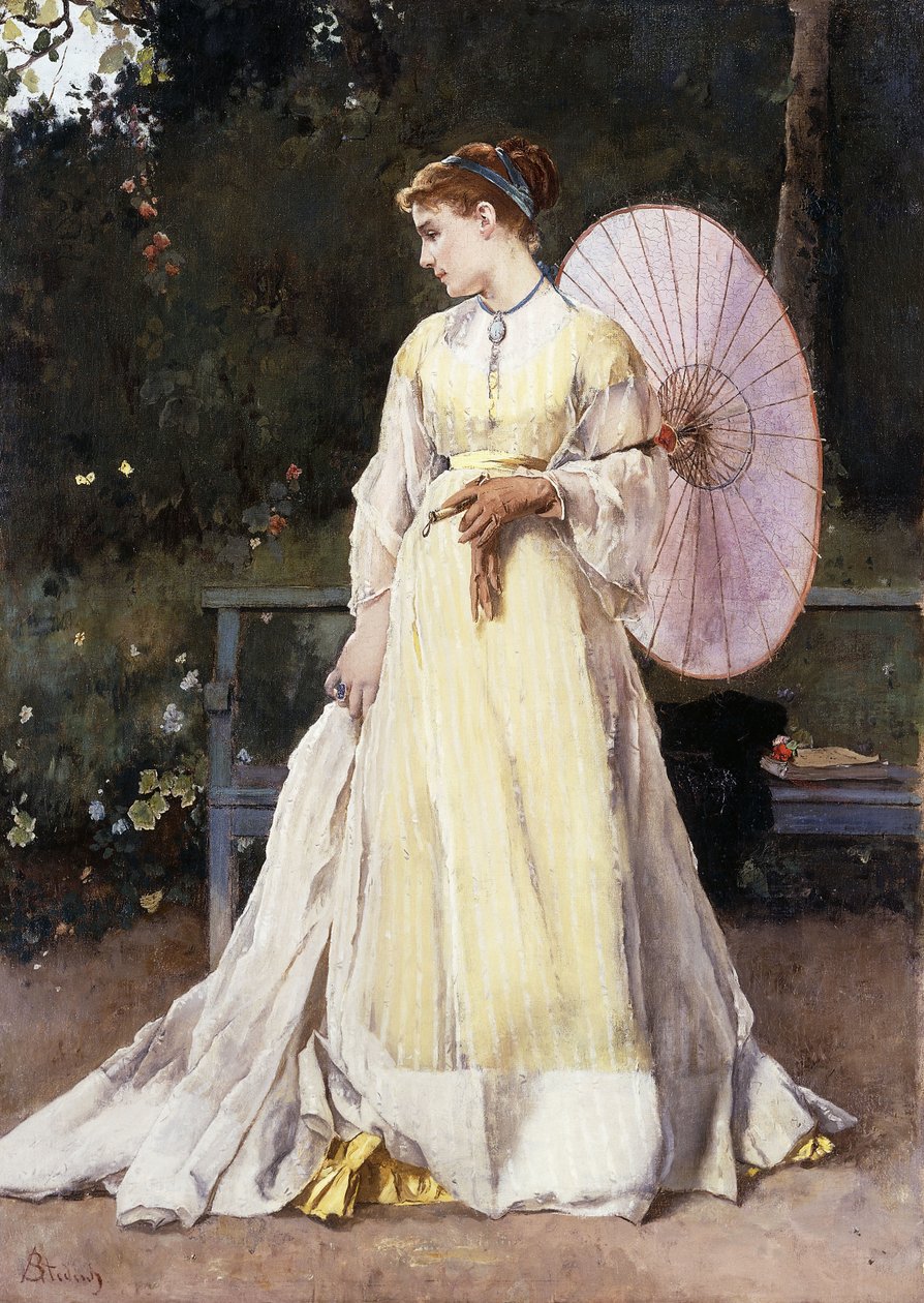 在乡村，大约在1867年 作者 阿尔弗雷德·埃米尔·史蒂文斯（Alfred Emile Stevens）