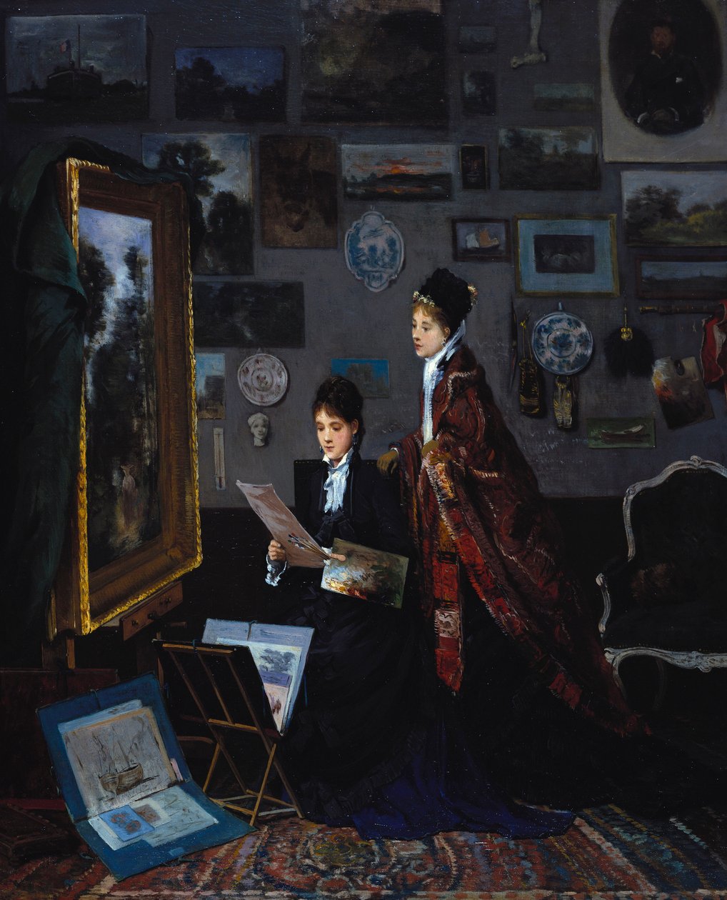 在工作室 作者 阿尔弗雷德·埃米尔·史蒂文斯（Alfred Emile Stevens）