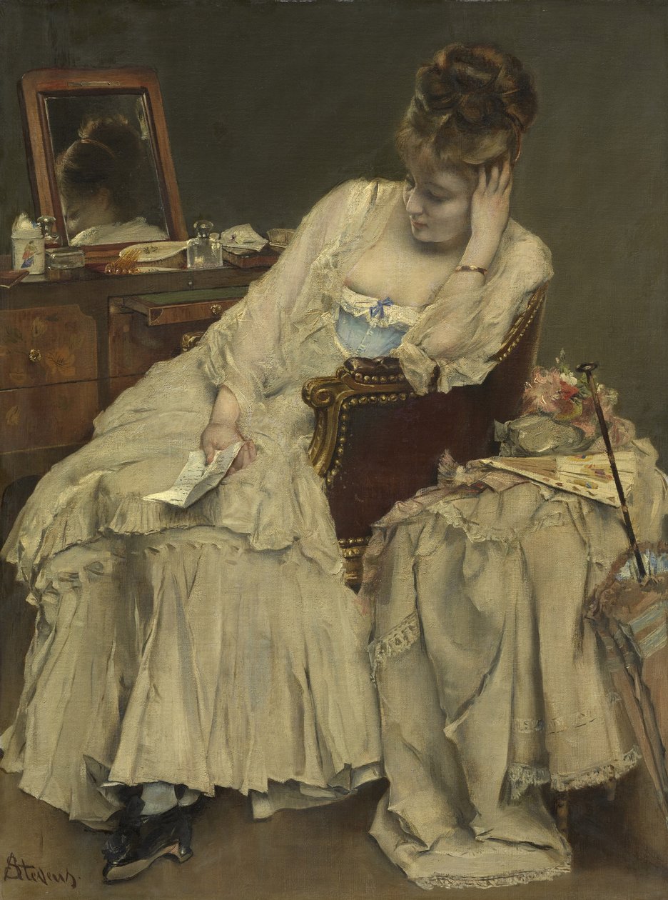 回忆和遗憾，约1874年 作者 阿尔弗雷德·埃米尔·史蒂文斯（Alfred Emile Stevens）
