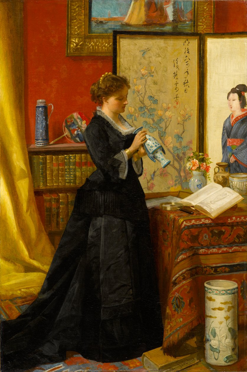 瓷器收藏家，1868年 作者 阿尔弗雷德·埃米尔·史蒂文斯（Alfred Emile Stevens）