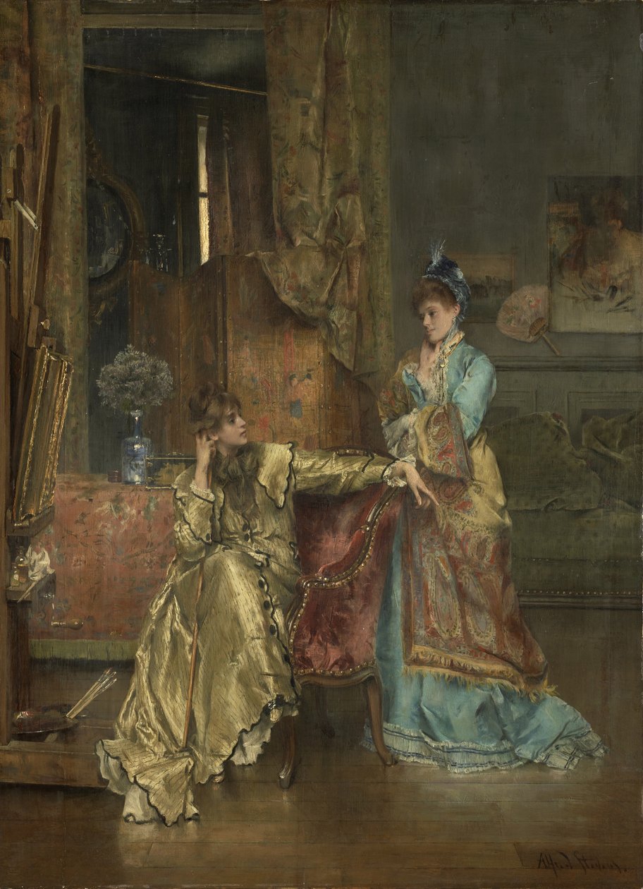 大约1870年的访问 作者 阿尔弗雷德·埃米尔·史蒂文斯（Alfred Emile Stevens）