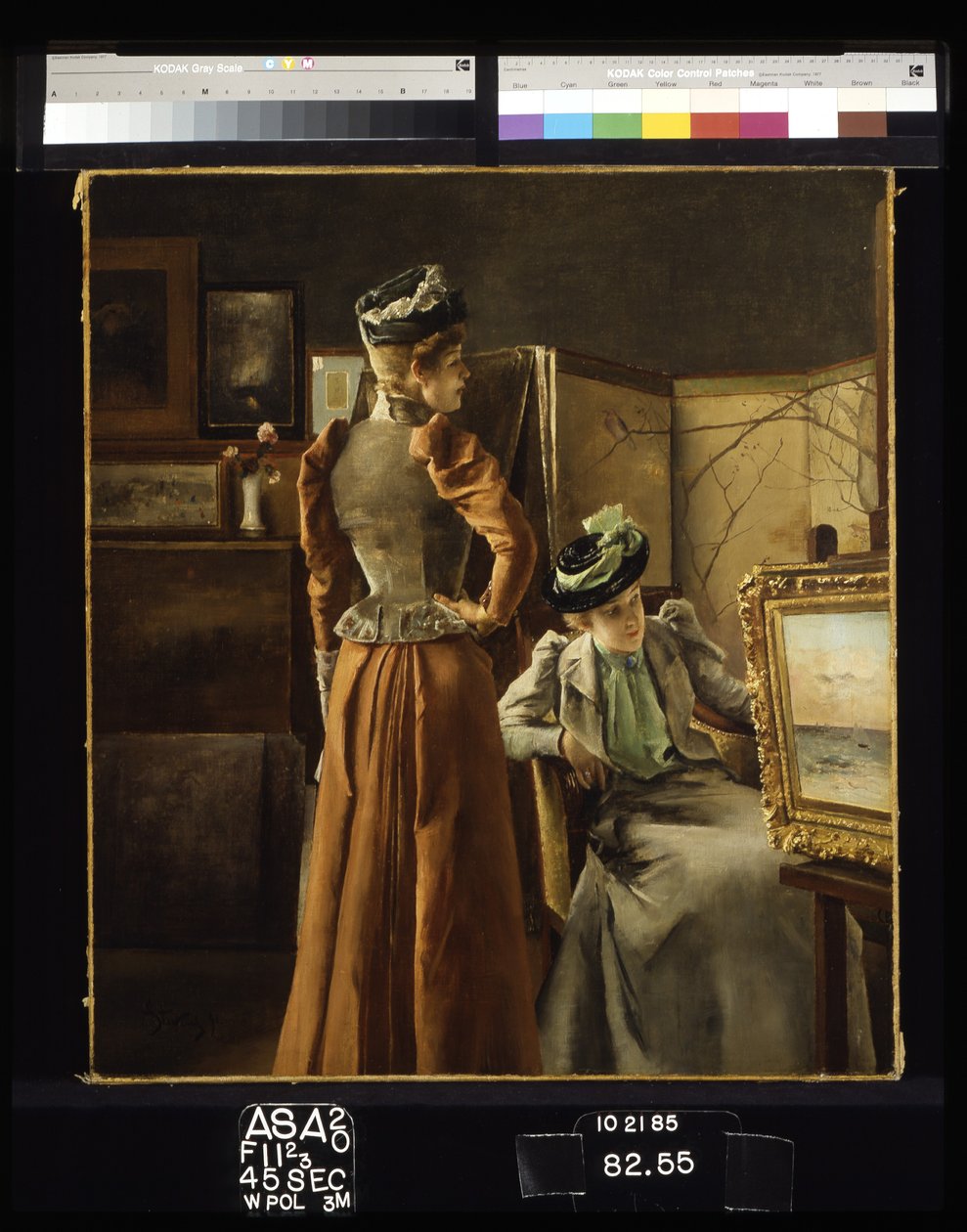 参观工作室（布面油画） 作者 阿尔弗雷德·埃米尔·史蒂文斯（Alfred Emile Stevens）