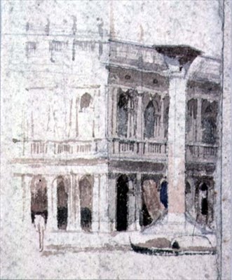 威尼斯的一座建筑，靠近圣马克，19世纪 作者 阿尔弗雷德·埃米尔·史蒂文斯（Alfred Emile Stevens）