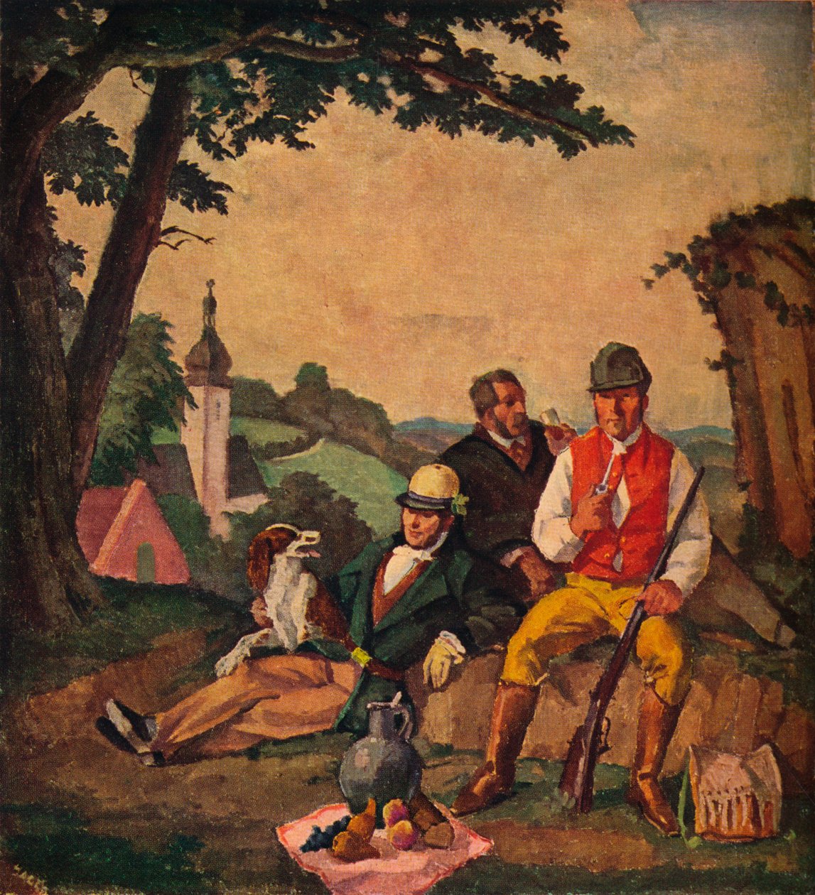 狩猎野餐》，约1926年 作者 阿尔弗雷德·哈格尔
