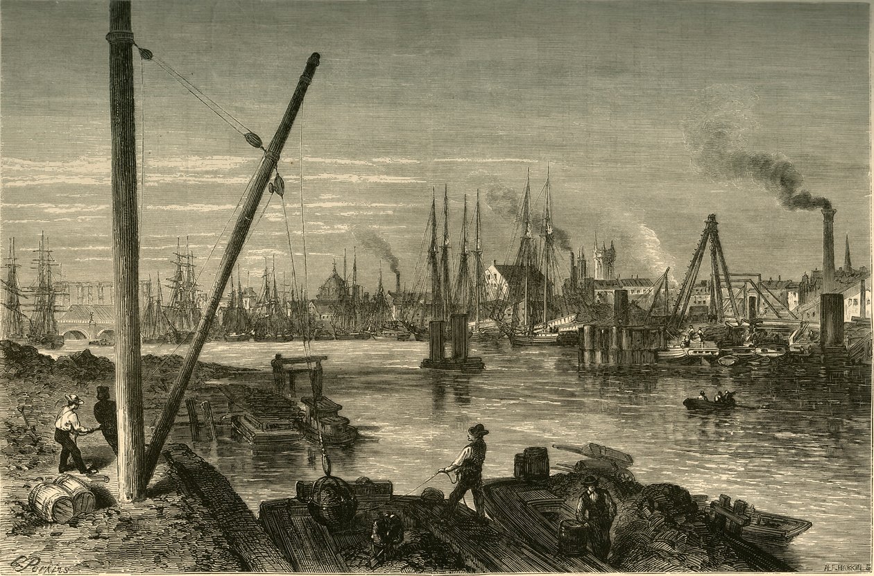 费城，从新南街桥下看》，1874年。   作者 阿尔弗雷德·哈拉尔