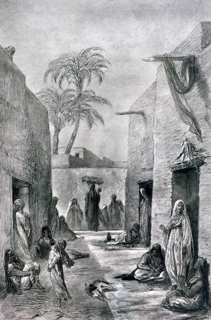 阿尔梅斯大街的埃及舞女，埃及，1872年 作者 阿尔弗雷德·亨利·达久