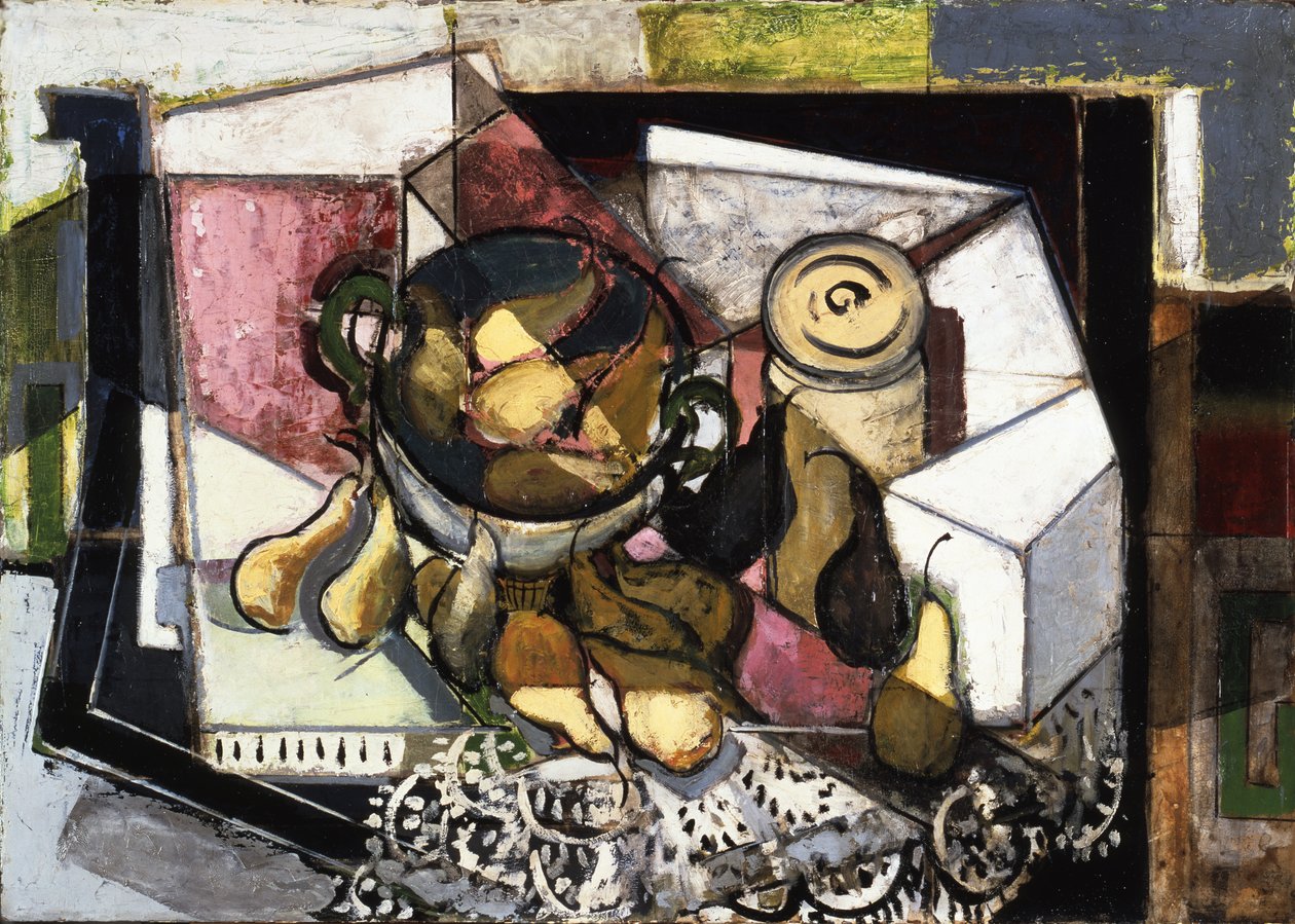 静物与梨，c.1930-31 作者 阿尔弗雷德·亨利·梅森