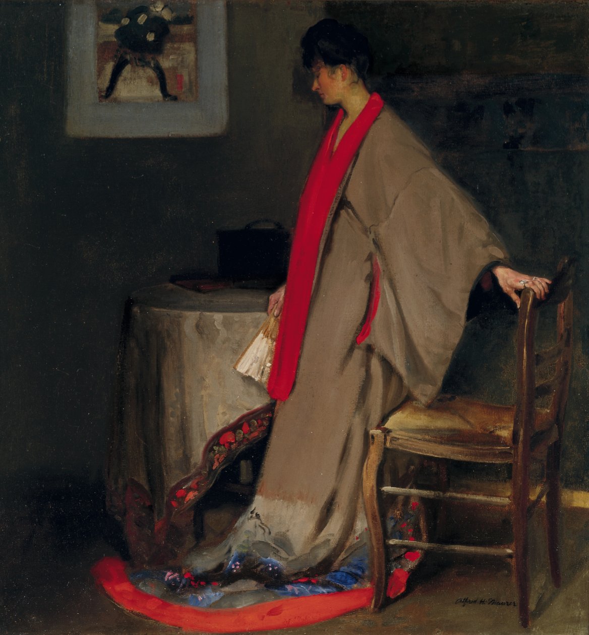 和服的年轻女子，c.1901 作者 阿尔弗雷德·亨利·梅森
