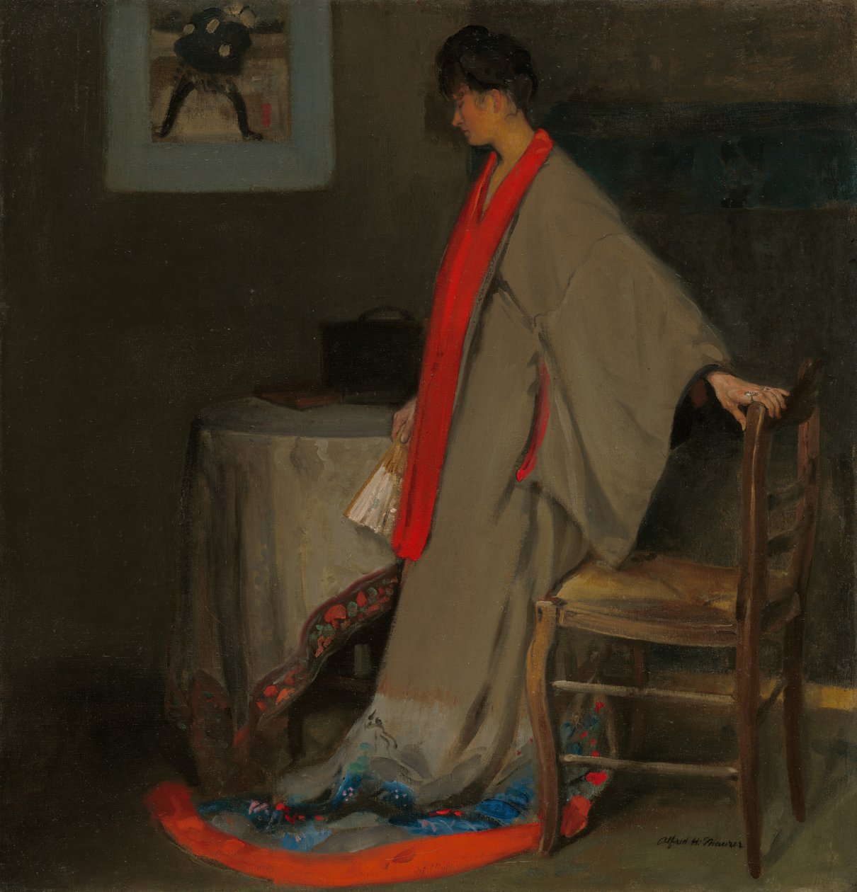穿和服的年轻女子，约1901年。 作者 阿尔弗雷德·亨利·梅森