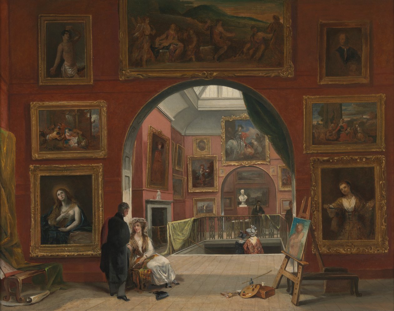 英国学院内景（1832 年夏季旧大师展） 作者 阿尔弗雷德·约瑟夫·伍尔默