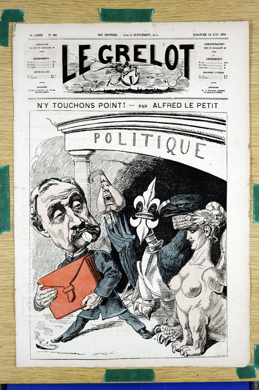 Le Grelot》的封面，第166号，彩色讽刺作品 作者 阿尔弗雷德·勒·佩蒂特