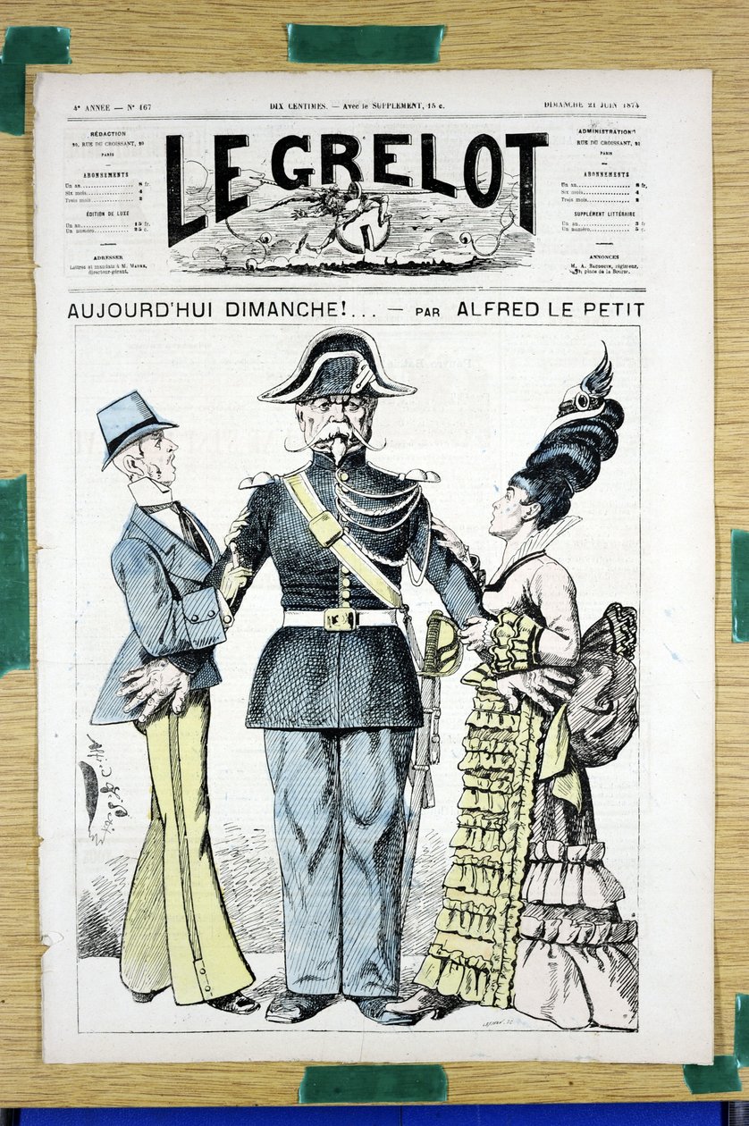 Le Grelot》的封面，第167号，彩色讽刺作品 作者 阿尔弗雷德·勒·佩蒂特