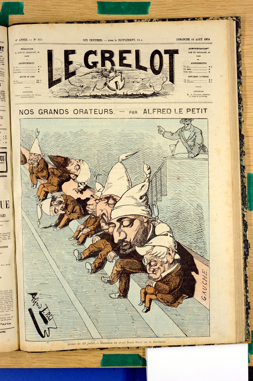 Le Grelot》第175期的封面，《彩色讽刺》。 作者 阿尔弗雷德·勒·佩蒂特