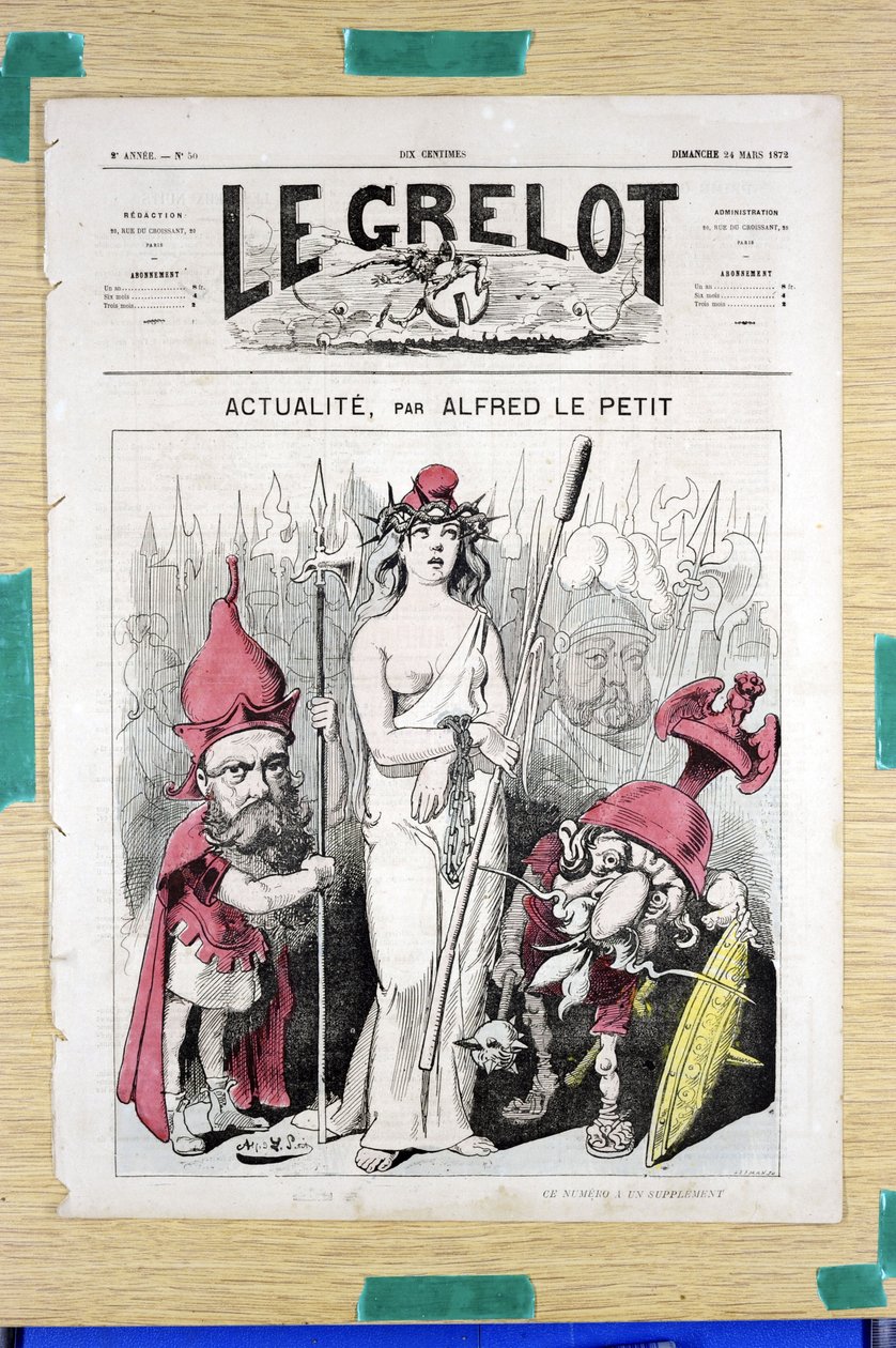Le Grelot》第50期的封面，《彩色讽刺》。 作者 阿尔弗雷德·勒·佩蒂特