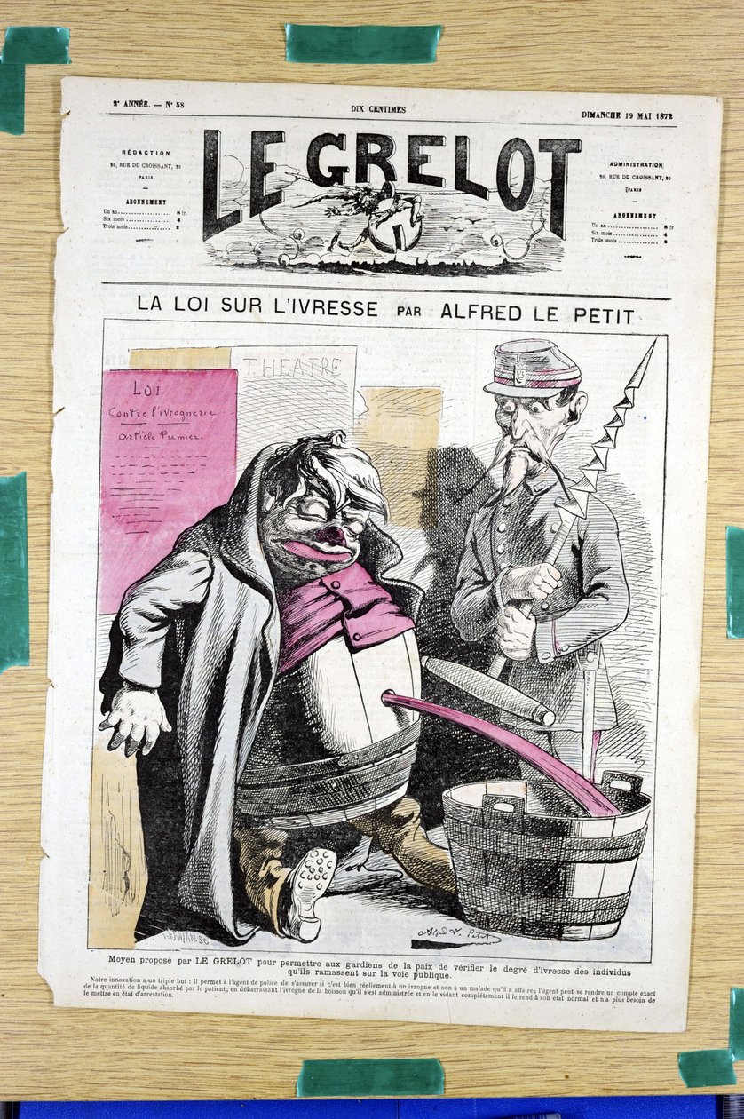 Le Grelot》第58期的封面，《彩色讽刺》。 作者 阿尔弗雷德·勒·佩蒂特