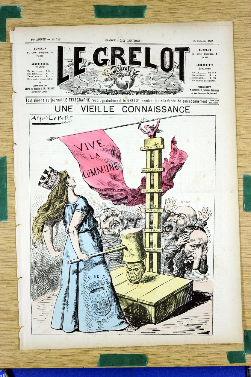 Le Grelot》封面，第759号，《彩色讽刺》。 作者 阿尔弗雷德·勒·佩蒂特