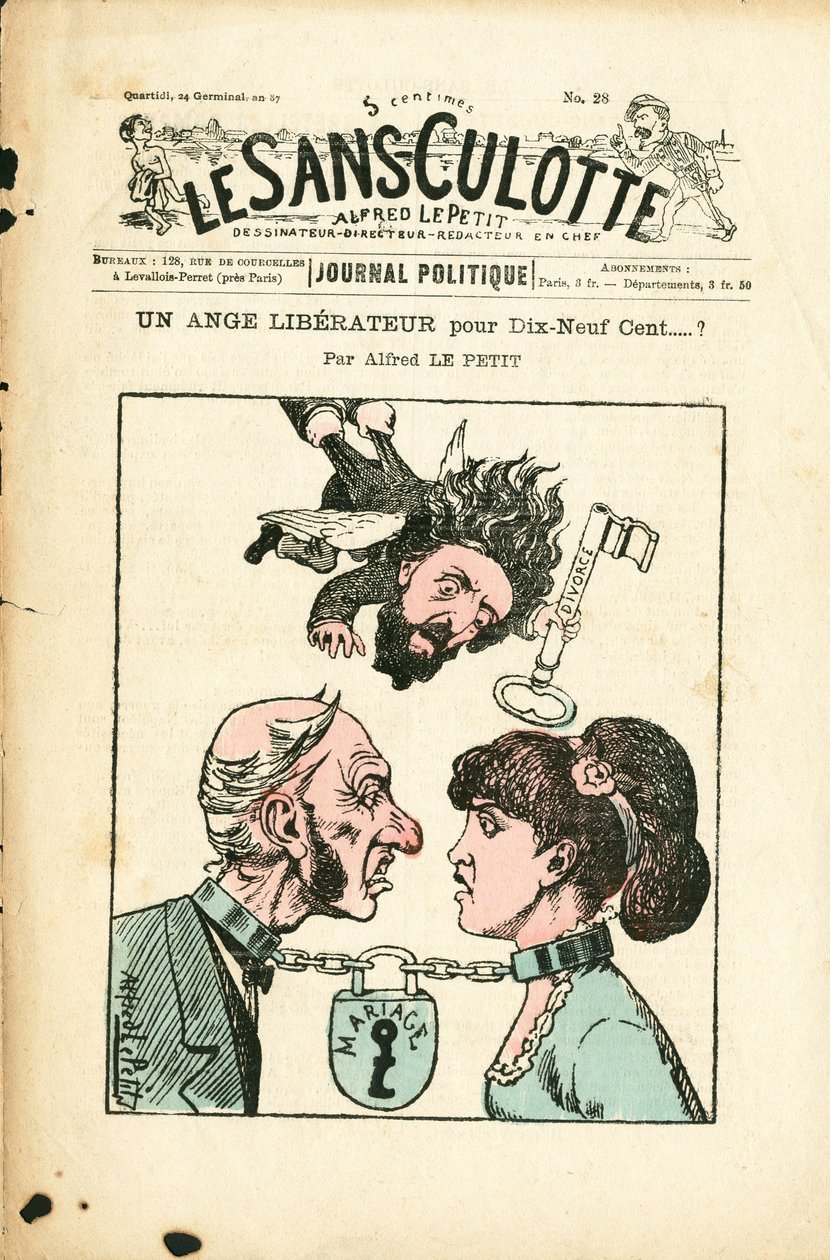 Le Sans-Panlotte》第28期的封面，《彩色讽刺》（Satirique en Couleurs）。 作者 阿尔弗雷德·勒·佩蒂特