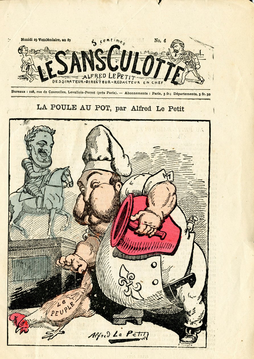 Le Sans-Panlotte》第4期的封面，《色彩的讽刺》。 作者 阿尔弗雷德·勒·佩蒂特