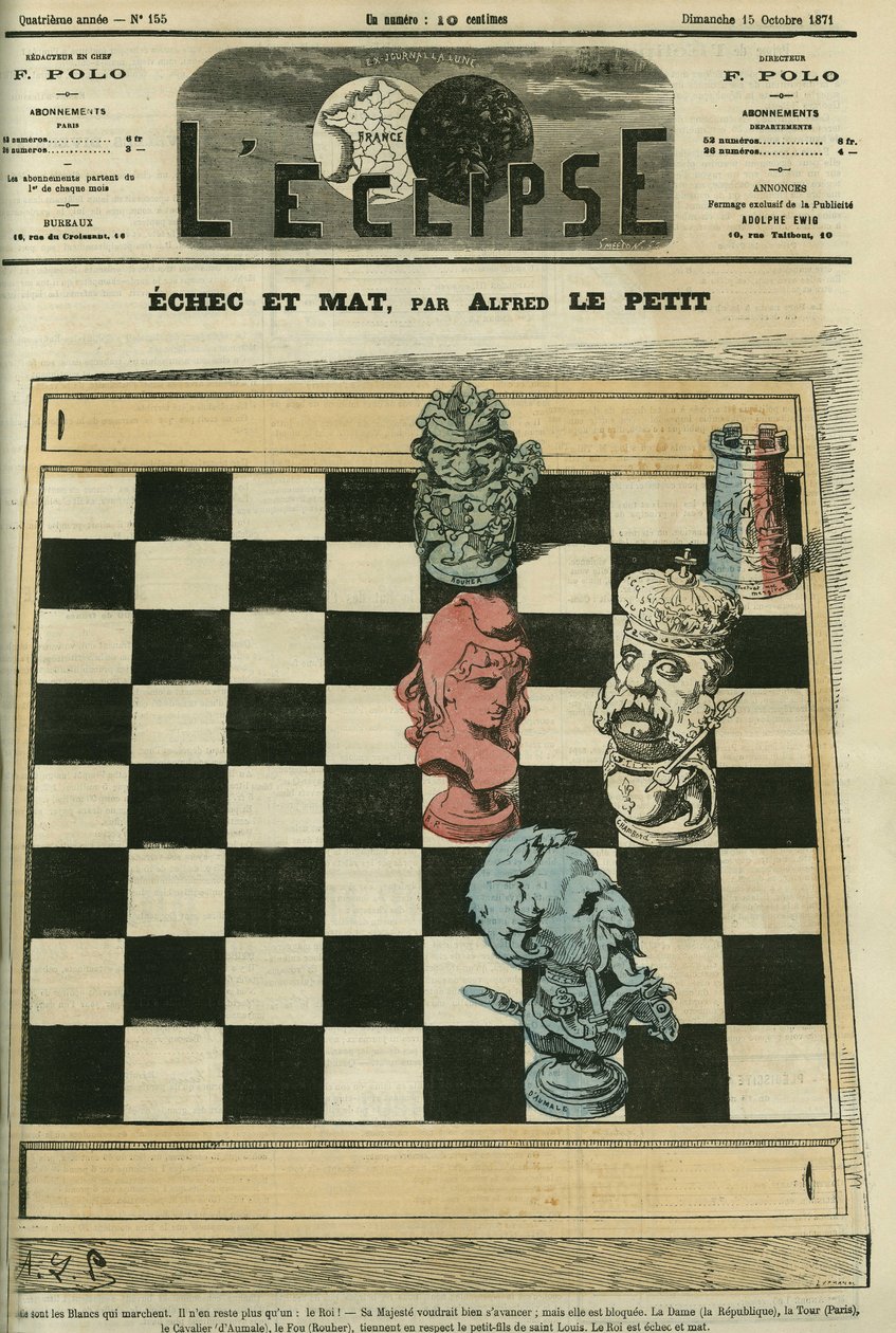 失败和垫子，Dame-Republique、Tour-Paris、Cavalier-Duc of Aumale (1822-1897)、Fou-Rouher (1814-1884) 都让 Louis-Philippe d