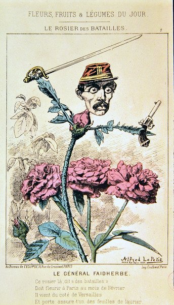 路易-法伊德贝将军，来自漫画系列 "Fleurs, Fruits et Legumes du Jour"。 作者 阿尔弗雷德·勒·佩蒂特