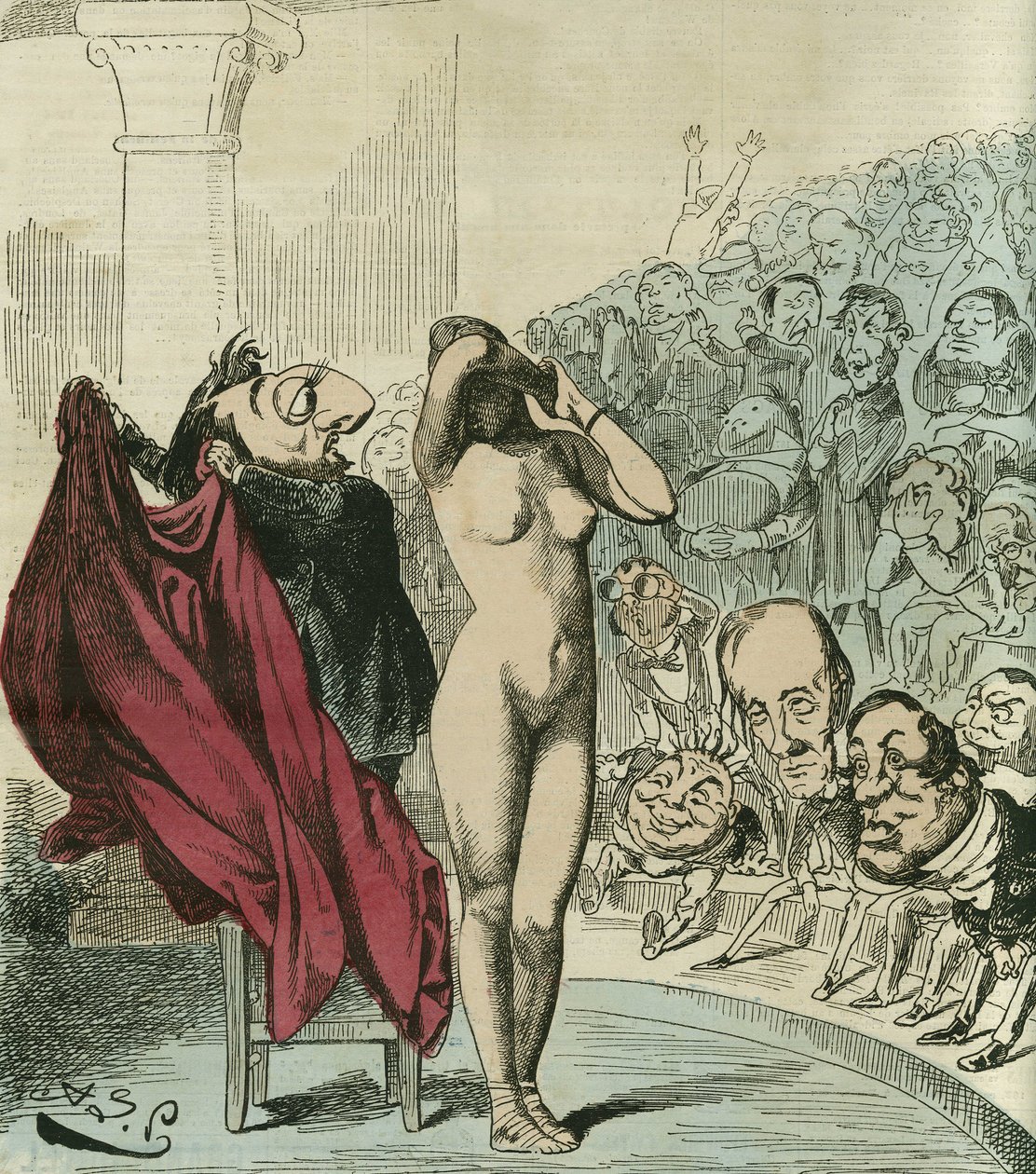 根据杰罗姆的一幅画，新的弗莱尼将会为共和国揭开面纱。 在 A. Le petit 的“L