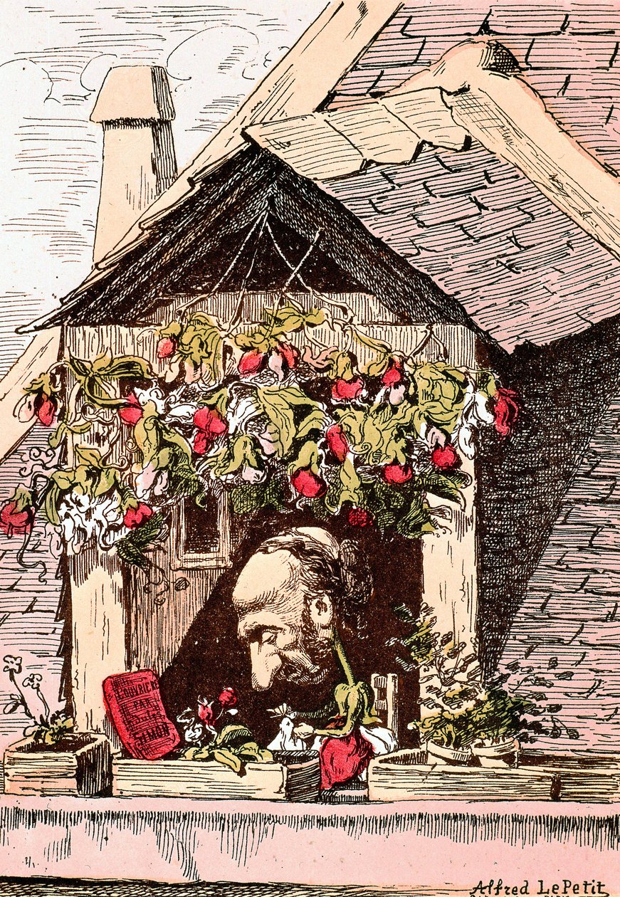 cartoon of writer Jules Simon (1814-1896), author of "l